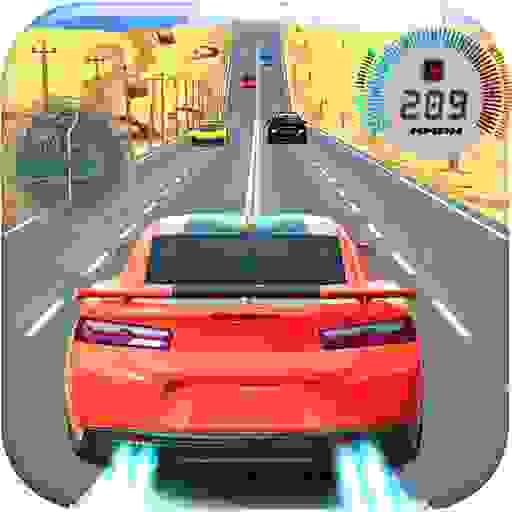 ГОНОЧНЫЙ АВТОМОБИЛЬ В БЫСТРОМ ДОРОЖНОМ ДВИЖЕНИИ